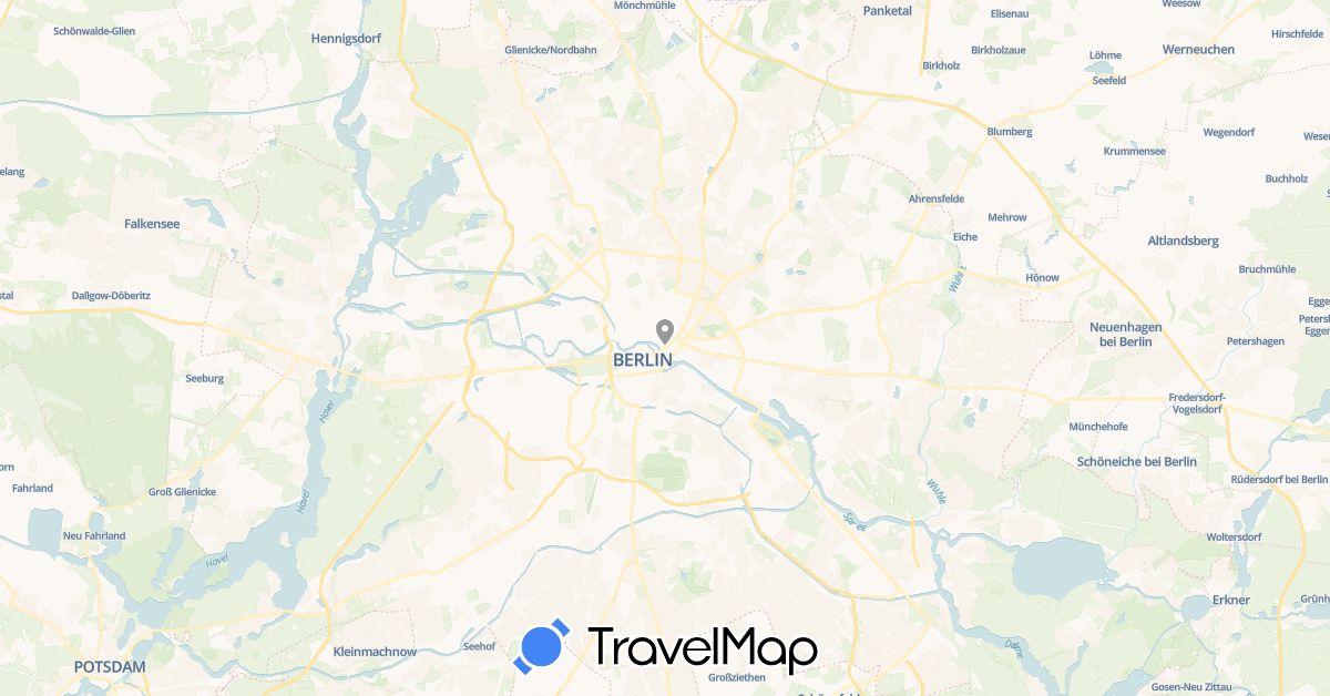 TravelMap itinerary: plane in Germany (Europe)